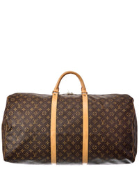 Pre-Owned Louis Vuitton Brown Monogram Canvas Keepall 60 (Authentic Pre-Loved)