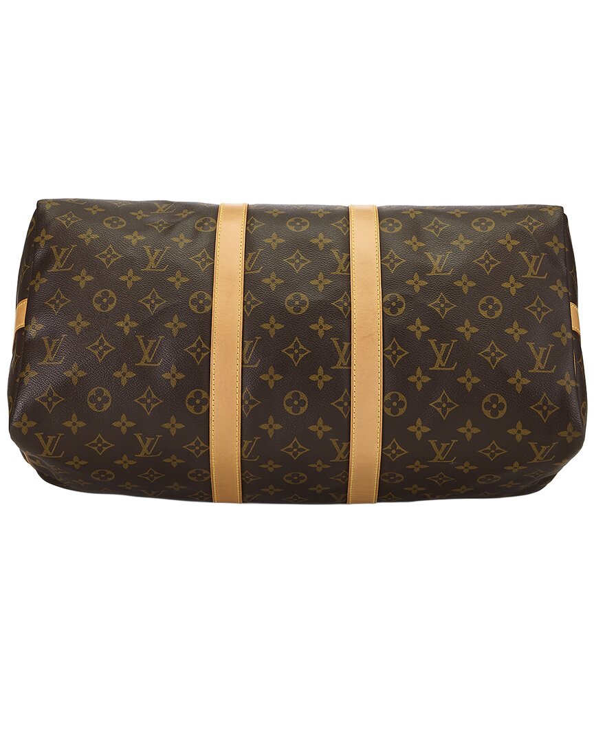 Louis Vuitton Louis Vuitton Brown Monogram Coated Canvas Keepall Bandouliere45 (Authentic