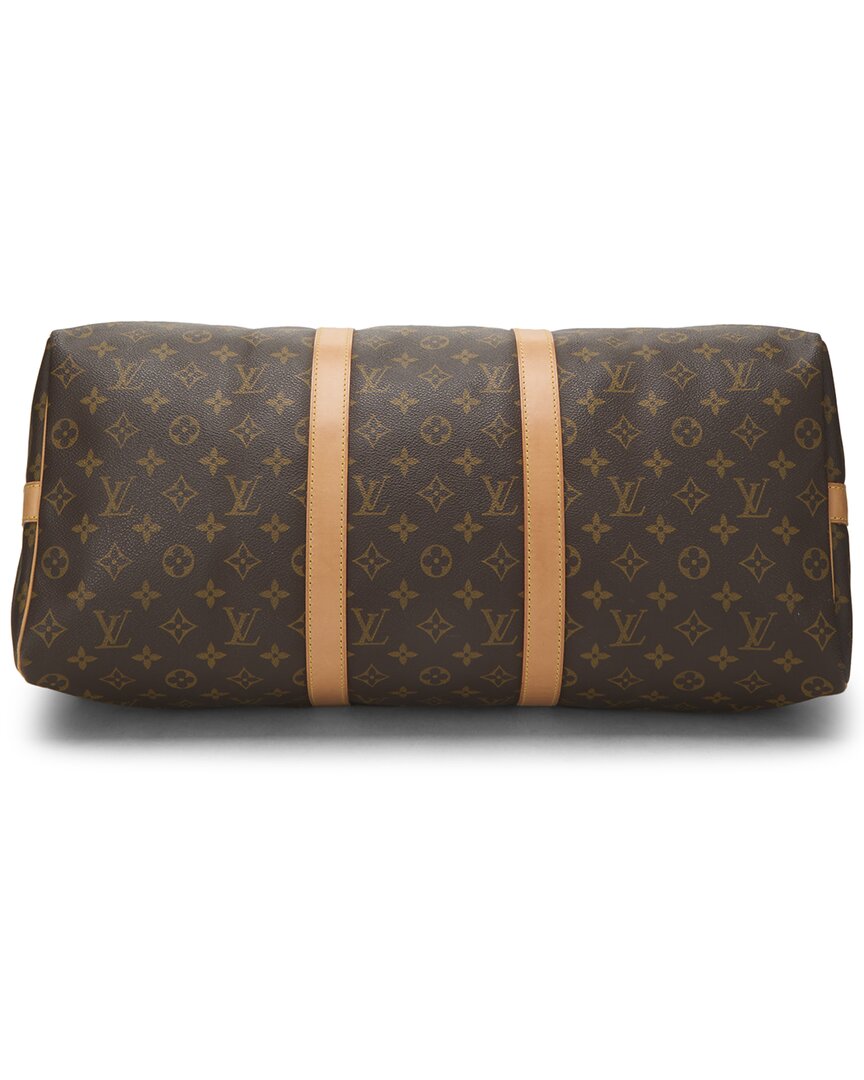 Louis Vuitton Louis Vuitton Brown Monogram Coated Canvas Keepall Bandouliere 50 (Authentic