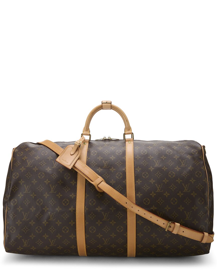 Louis Vuitton Louis Vuitton Brown Monogram Coated Canvas Keepall Bandouliere 60 (Authentic