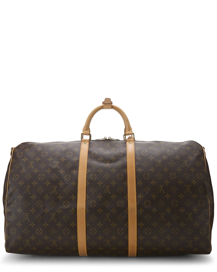 Louis Vuitton Louis Vuitton Brown Monogram Coated Canvas Keepall Bandouliere 60 (Authentic