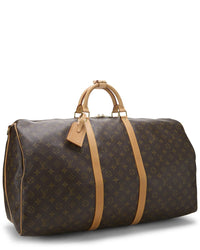 Louis Vuitton Louis Vuitton Brown Monogram Coated Canvas Keepall Bandouliere 60 (Authentic