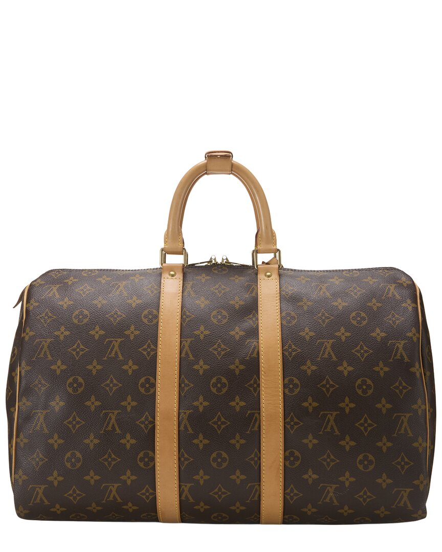 Louis Vuitton Louis Vuitton Brown Monogram Coated Canvas Keepall 45 (Authentic Pre-Loved)
