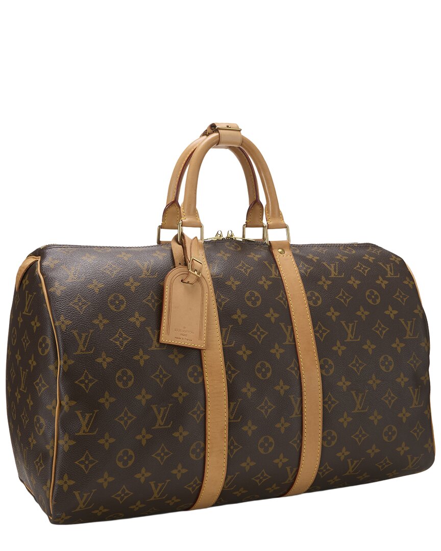 Louis Vuitton Louis Vuitton Brown Monogram Coated Canvas Keepall 45 (Authentic Pre-Loved)