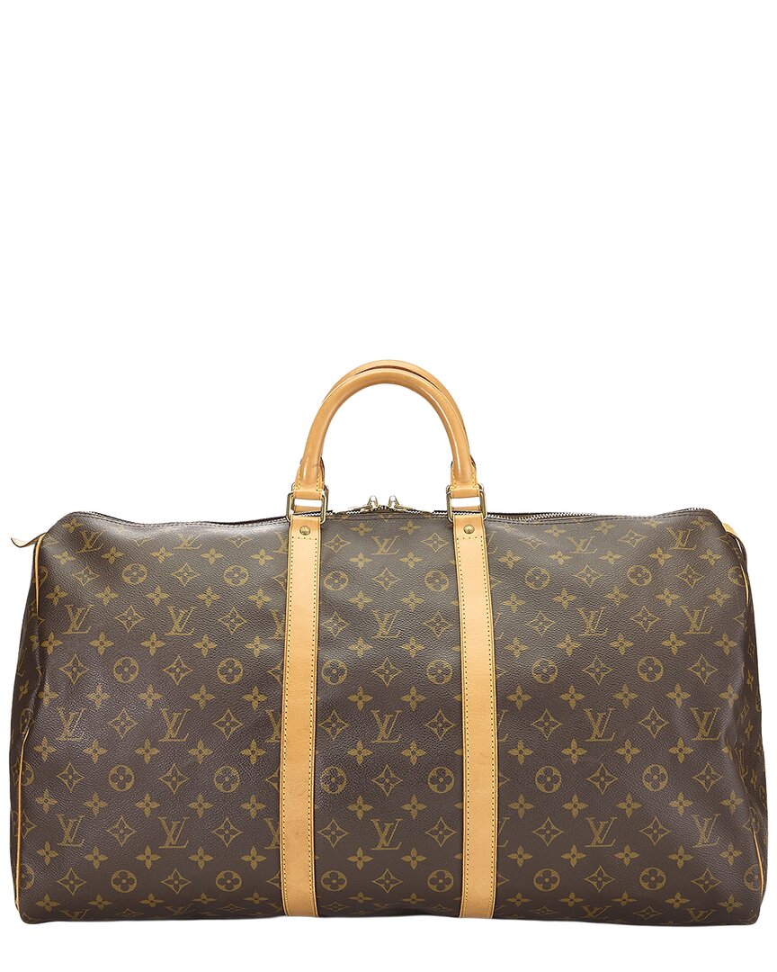 Louis Vuitton Louis Vuitton Brown Monogram Coated Canvas Keepall 55 (Authentic Pre-Loved)