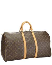Louis Vuitton Louis Vuitton Brown Monogram Coated Canvas Keepall 55 (Authentic Pre-Loved)