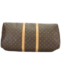 Louis Vuitton Louis Vuitton Brown Monogram Coated Canvas Keepall 55 (Authentic Pre-Loved)