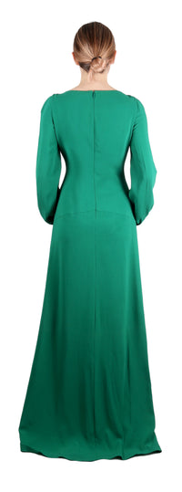 Roberto Cavalli Emerald Green Wing Detailed Keyhole Gown