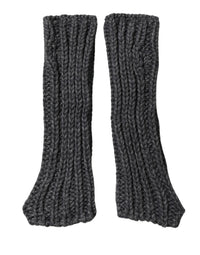 Dolce & Gabbana Gray Acrylic Knitted Fingerless Arm Warmer Women's Gloves
