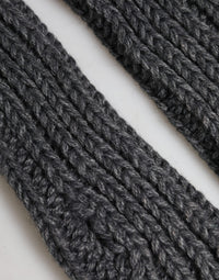 Dolce & Gabbana Gray Acrylic Knitted Fingerless Arm Warmer Women's Gloves