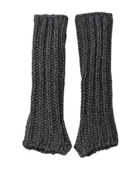 Dolce & Gabbana Gray Acrylic Knitted Fingerless Arm Warmer Women's Gloves
