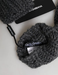 Dolce & Gabbana Gray Acrylic Knitted Fingerless Arm Warmer Women's Gloves
