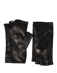 Dolce & Gabbana Women Black Embellished Wrist Length Mitten Women's Gloves