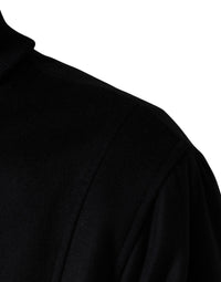 Dolce & Gabbana Black Cashmere Knitted Button Down Men's Jacket