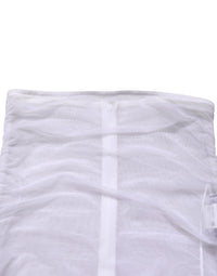 Dolce & Gabbana White Sheer Nylon Stretch Sheath Maxi Women's Dress