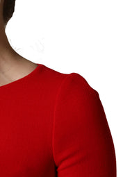 Dolce & Gabbana Red Heart Emmbellished Wool Mini Women's Dress