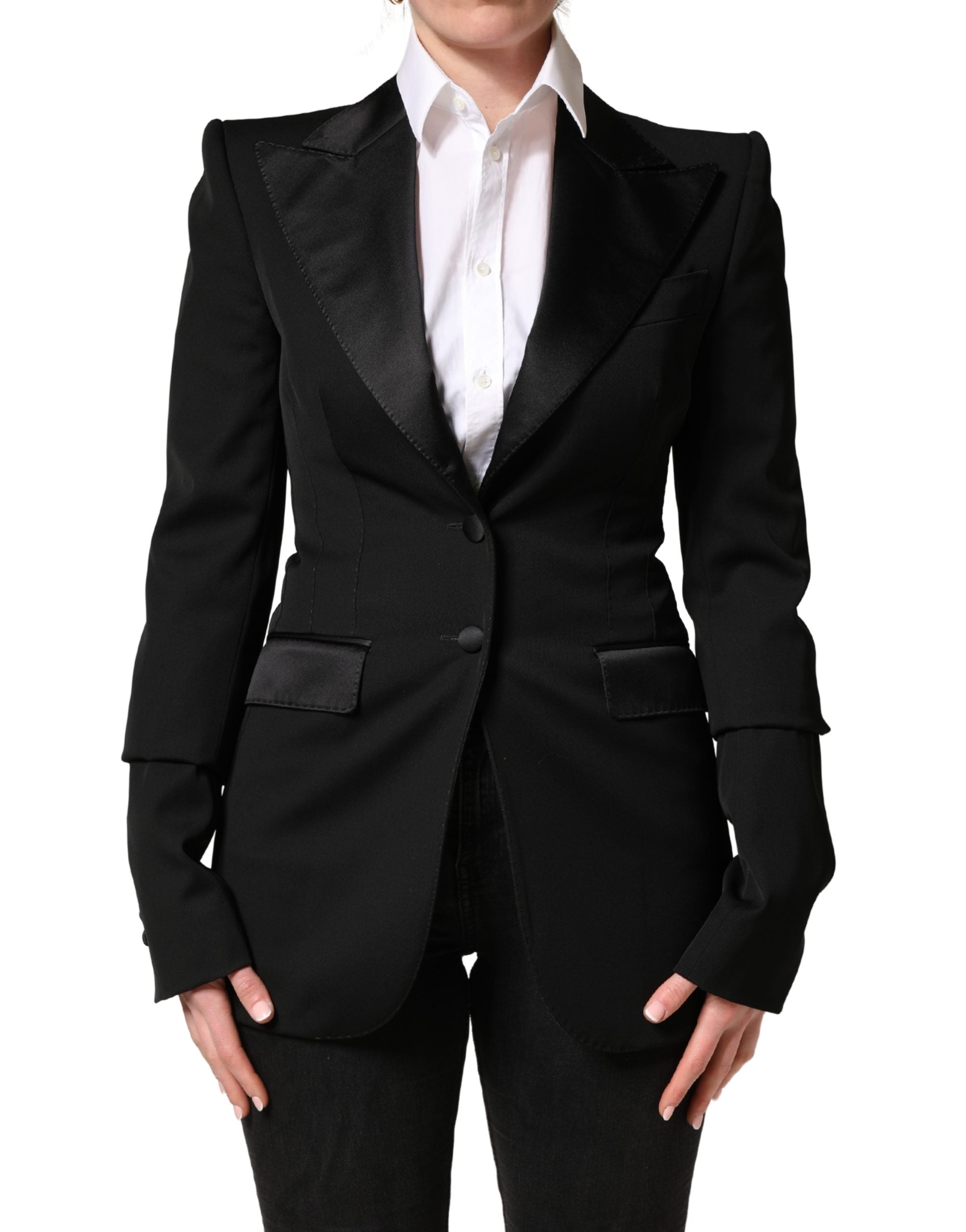 Dolce & Gabbana Dolce & Gabbana Black Wool Single Breasted Blazer Women's Jacket