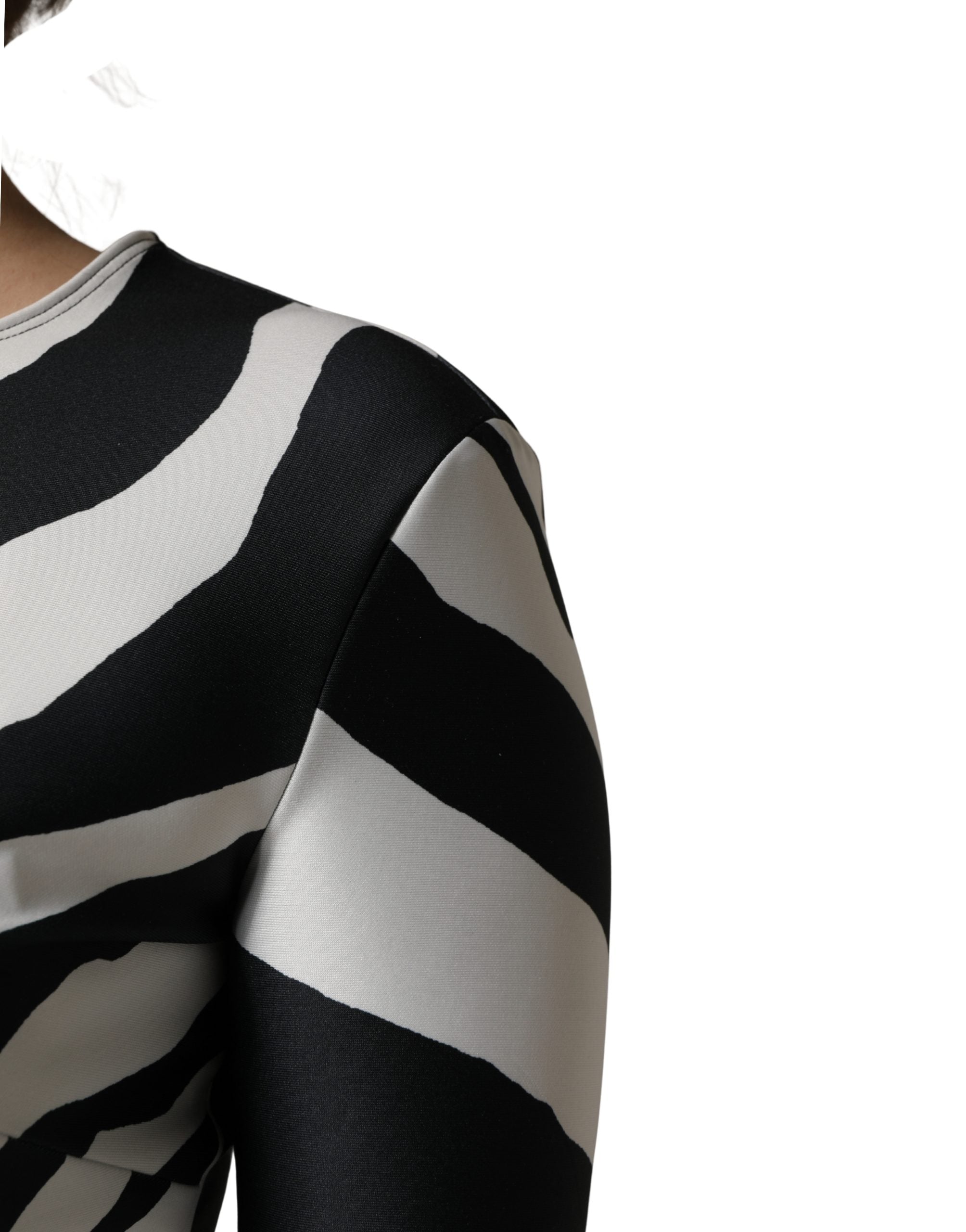 Dolce & Gabbana Dolce & Gabbana Black White Polyester Zebra Pattern Women's Jumpsuit