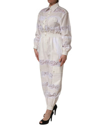 Dolce & Gabbana Dolce & Gabbana White Cotton Lace Trim Long Sleeves Women's Jumpsuit