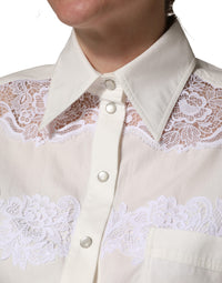 Dolce & Gabbana Dolce & Gabbana White Cotton Lace Trim Long Sleeves Women's Jumpsuit