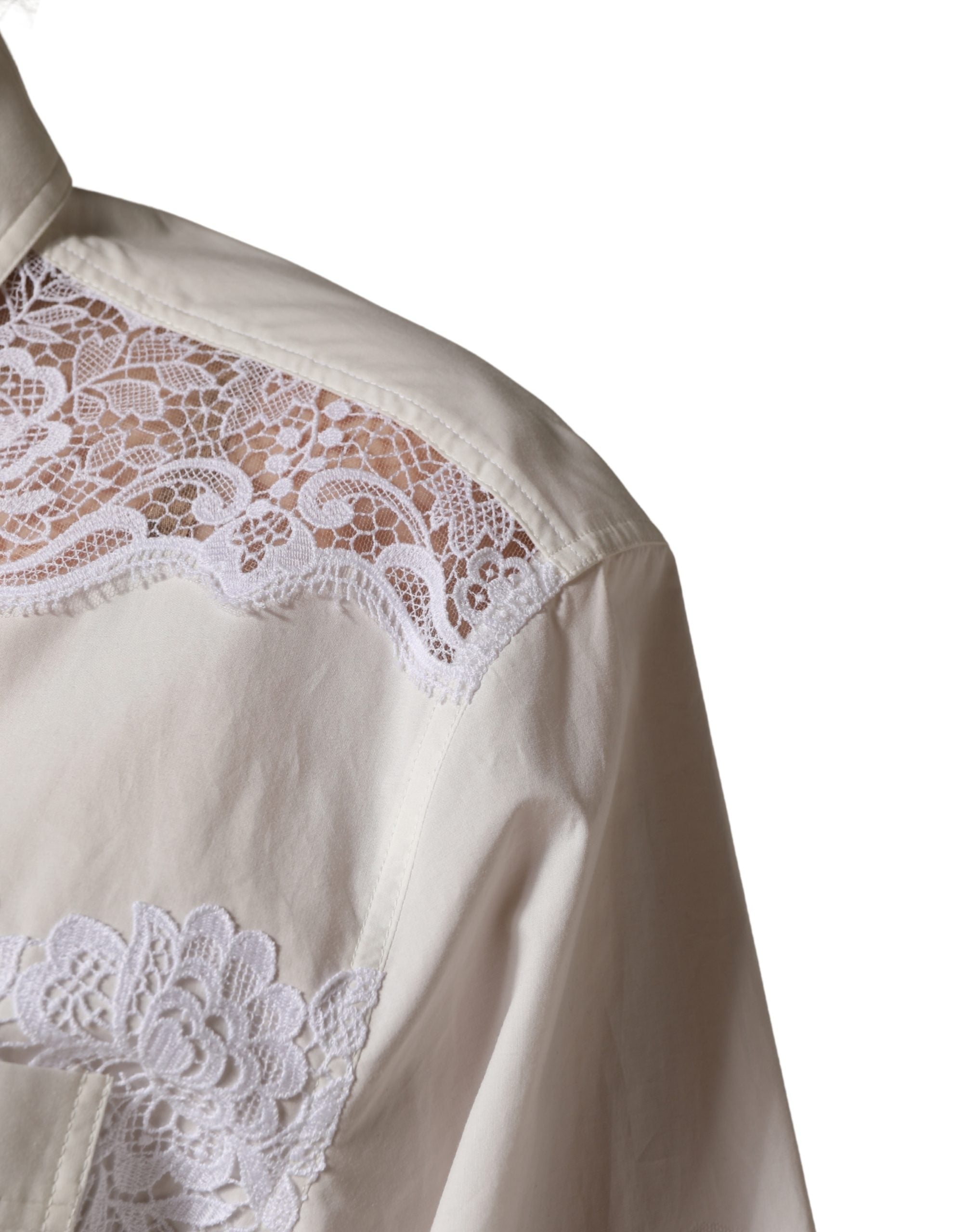 Dolce & Gabbana Dolce & Gabbana White Cotton Lace Trim Long Sleeves Women's Jumpsuit