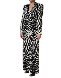 Dolce & Gabbana Dolce & Gabbana Black White Viscose Zebra Pattern Women's Jumpsuit