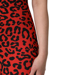 Dolce & Gabbana Dolce & Gabbana Black Red Nylon Leopard Pattern Women's Jumpsuit