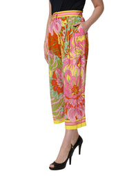 Dolce & Gabbana Multicolor FloralPrint Cropped Trouser Women's Pants
