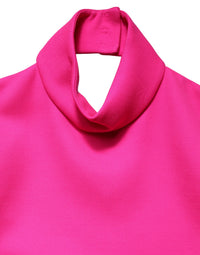 Dolce & Gabbana Hot Pink Wool Backless Sleeveless Tank Women's Top