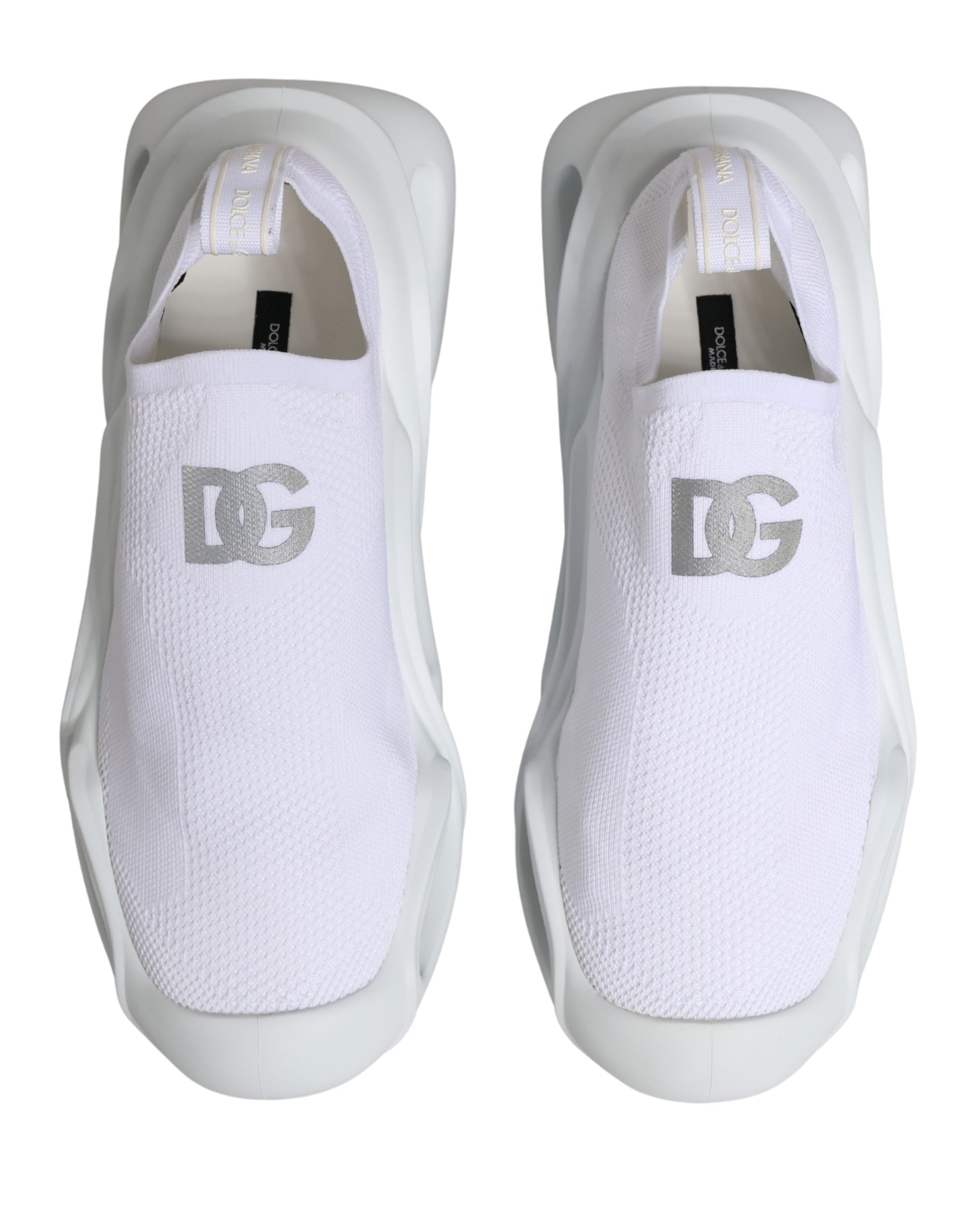 Dolce & Gabbana White Slip On Wave Low Top Sneakers Women's Shoes