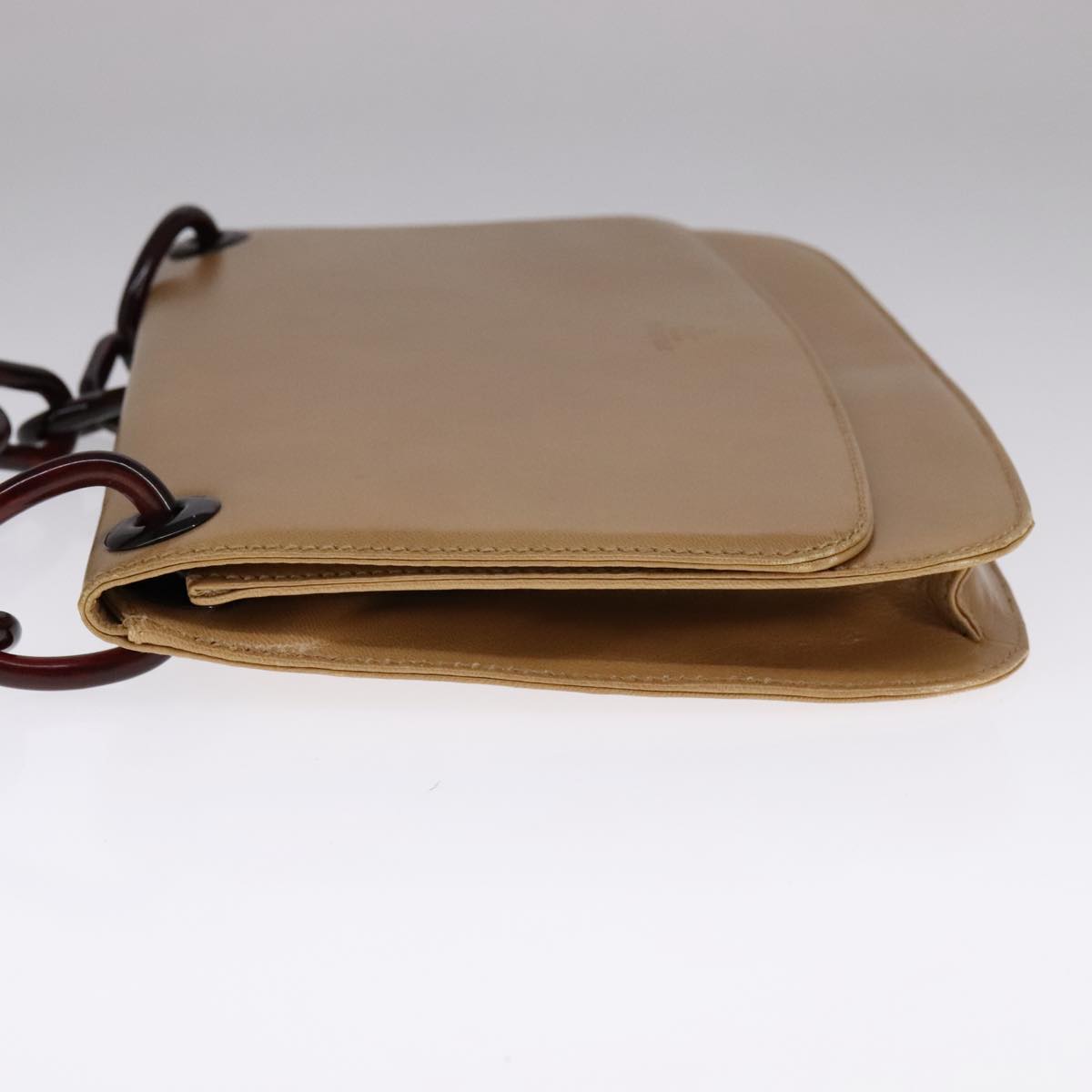 Prada Beige Leather Shoulder Bag (Pre-Owned)
