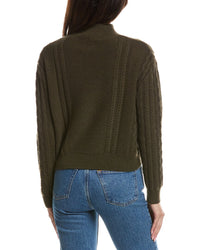 THE CASHMERE PROJECT The Cashmere Project Cropped Mixed Cable Mock Neck Sweater