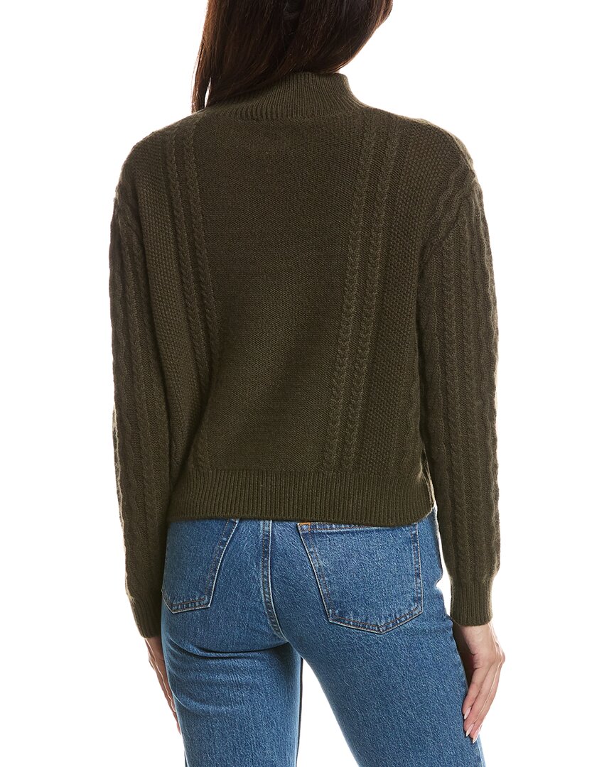 THE CASHMERE PROJECT The Cashmere Project Cropped Mixed Cable Mock Neck Sweater