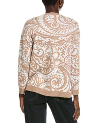 Jones New York Paisley High-Low Wool-Blend Sweater