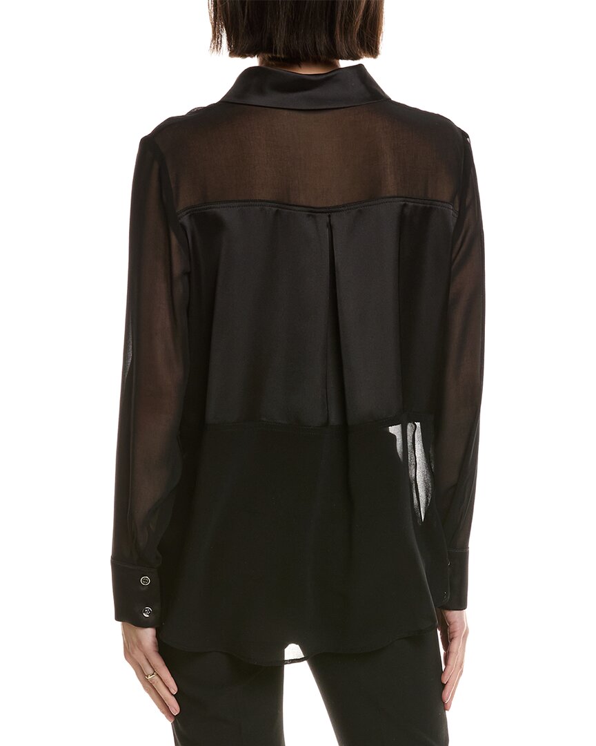 Carla Ruiz Sheer Satin Panel Blouse