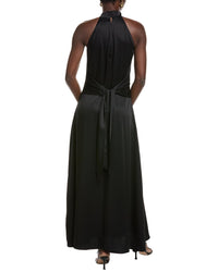 Toccin Jocelyn Tie-Front Satin Maxi Dress