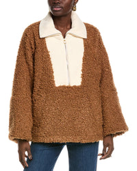 Toccin Serafina Oversized Wool-Blend Popover Brown Multi