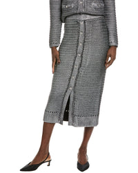 Toccin Tani Button Front Midi Skirt Black