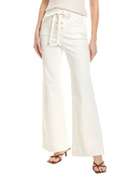 Toccin Birkin Denim Laced-Up Flared Pant White