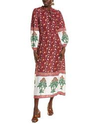 Garrie B Smocked Maxi Dress Red