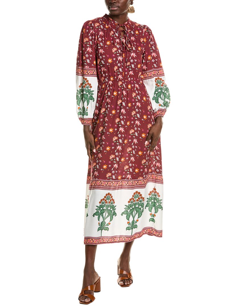Garrie B Smocked Maxi Dress Red