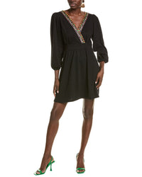 Garrie B V-Neck Mini Dress Black