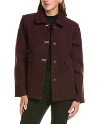 CeCe Cece Short Swing Bow Buttons Jacket