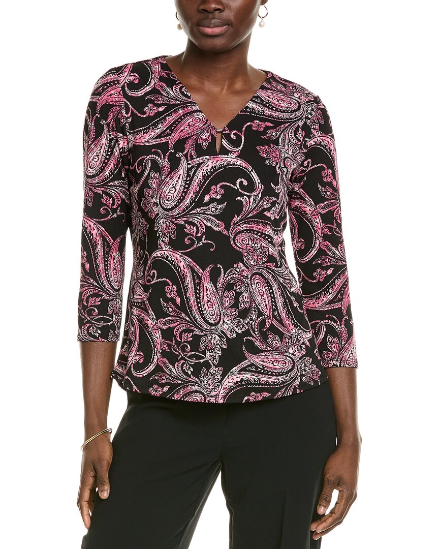 Jones New York 3/4-Sleeve Blouse Pink Regular 0 (XS)