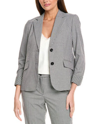 Jones New York Notch Collar Jacket Blue