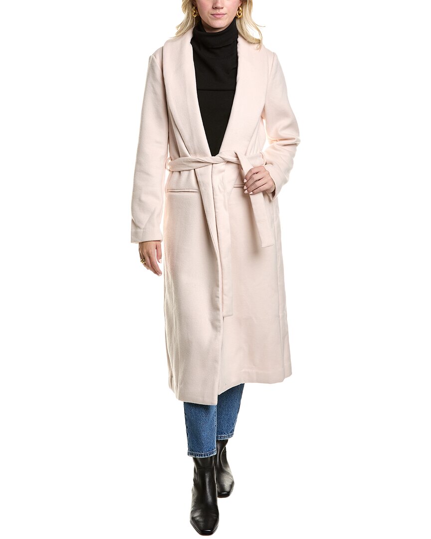 Femme Society Wool-Blend Coat Beige