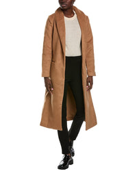 Femme Society Wool-Blend Coat Brown Multi
