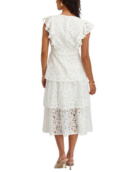 Kensie Floral Lac Midi Dress
