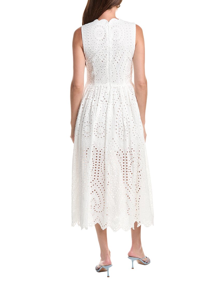 Avec Les Filles Avec Les Filles Scallop Neck Midi Dress