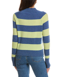 THE CASHMERE PROJECT The Cashmere Project Striped Mini Mock Neck Cashmere Sweater